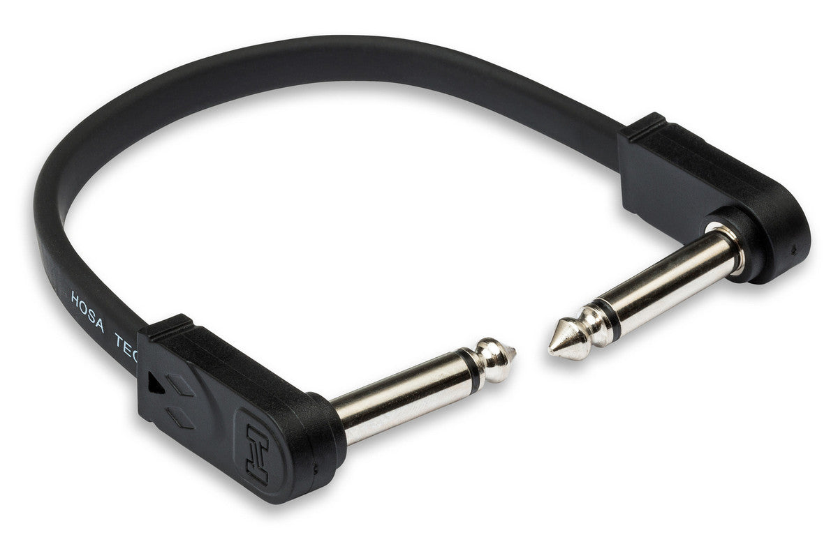 HOSA CFP-606 Flat Guitar Patch Cable, Molded Low-Profile Right-Angle To Same - Metronome Music Inc.
