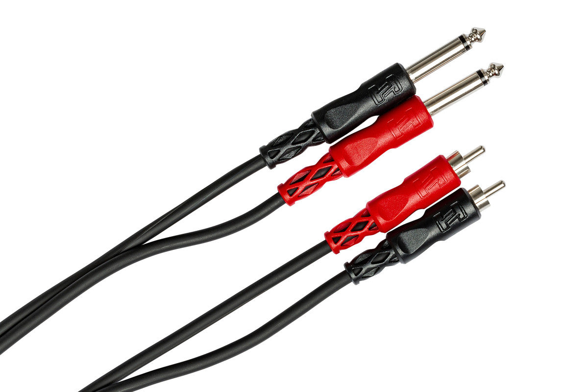 HOSA CPR-203 10' Stereo Interconnect, Dual 1/4 In TS To Dual RCA - Metronome Music Inc.