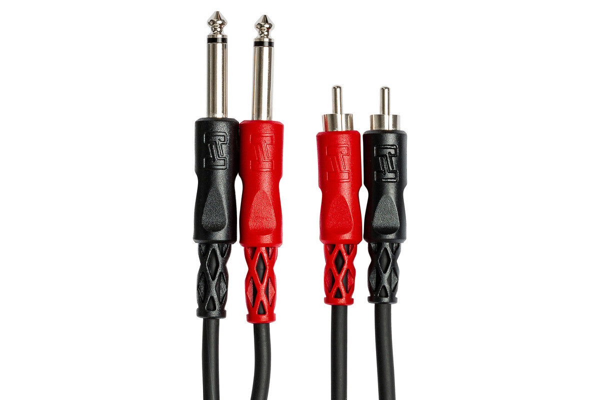 HOSA CPR-203 10' Stereo Interconnect, Dual 1/4 In TS To Dual RCA - Metronome Music Inc.