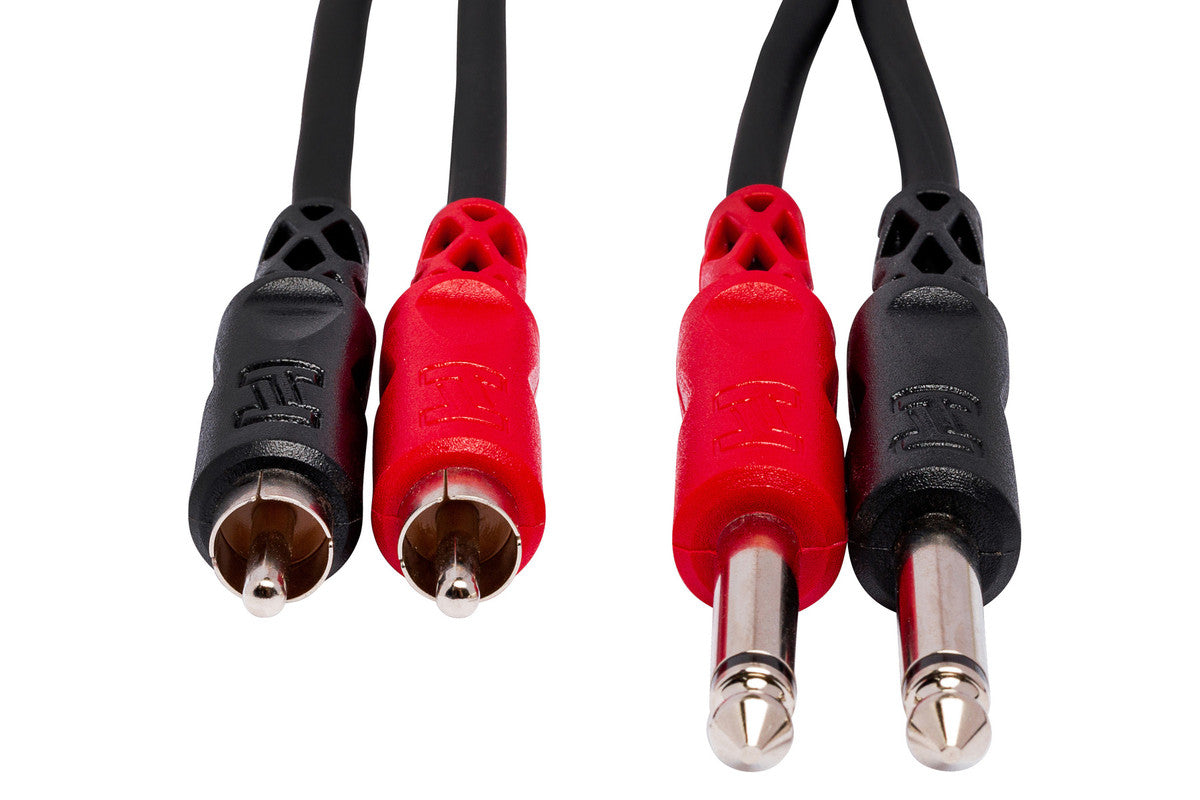 HOSA CPR-203 10' Stereo Interconnect, Dual 1/4 In TS To Dual RCA - Metronome Music Inc.