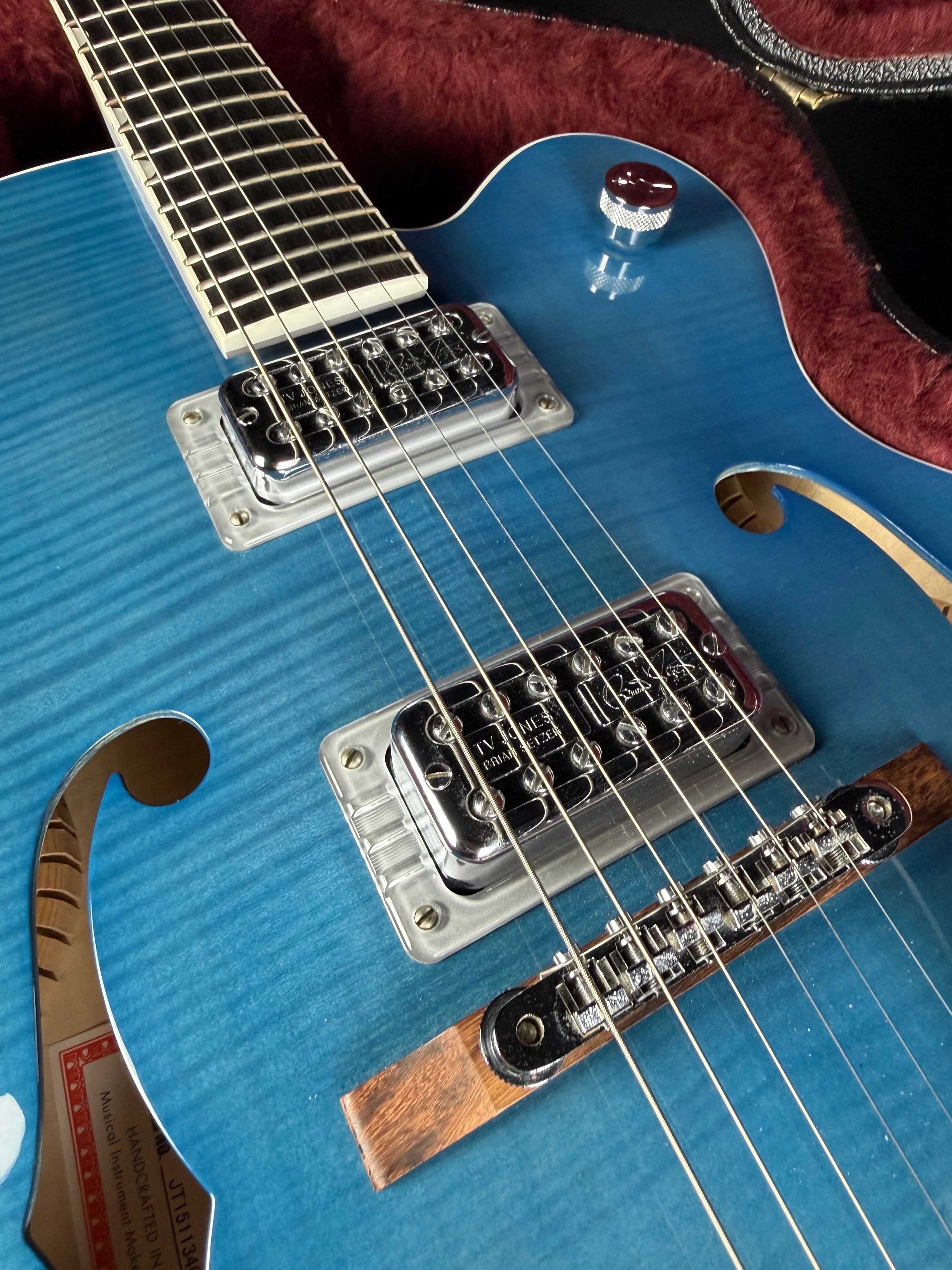 Gretsch G6120SH Brian Setzer 2-Tone Hot Rod w/OHSC - Harbor Blue (Used)