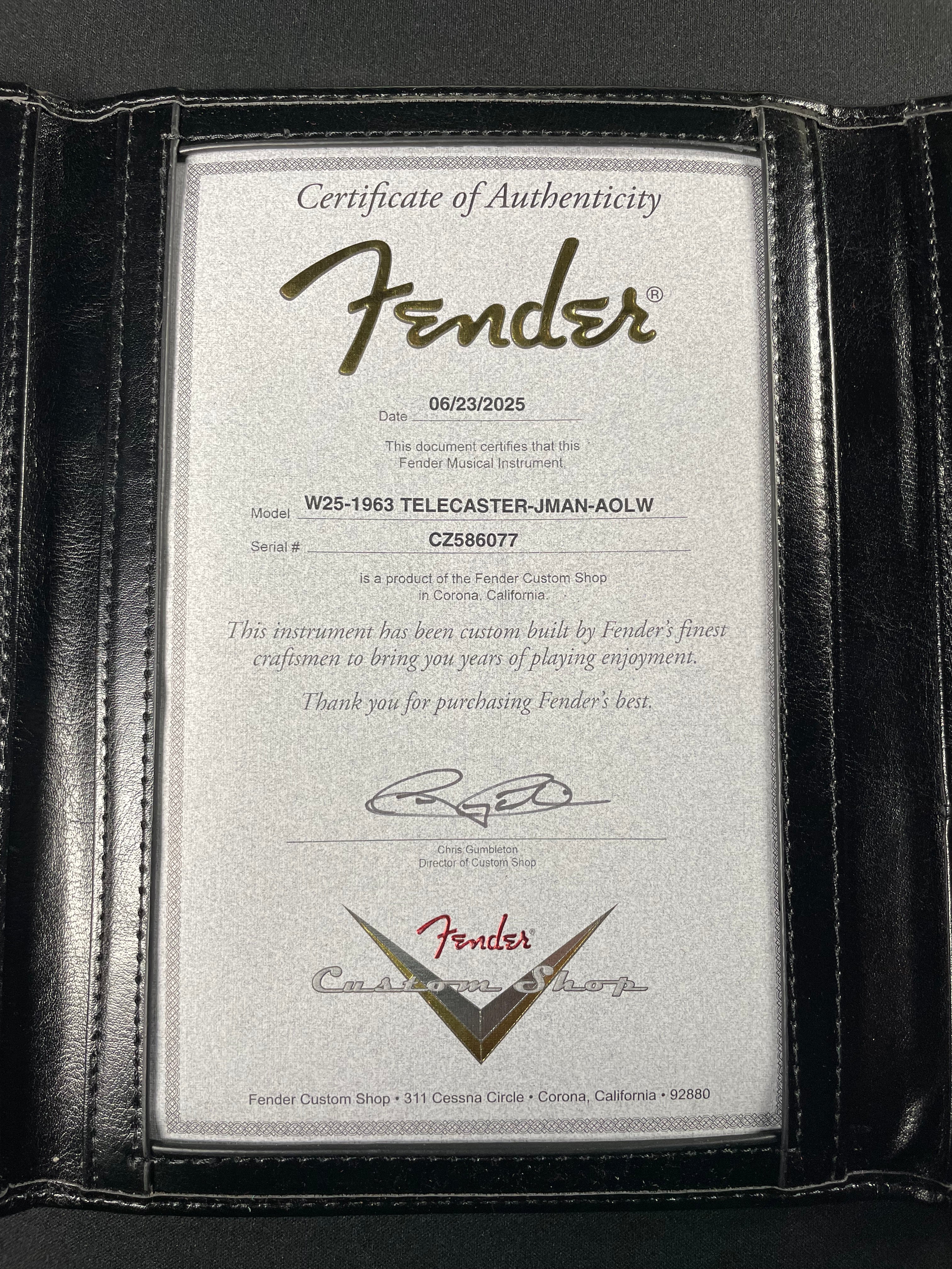 Fender Custom Shop 1963 Telecaster Journeyman - Aged Olympic White (2025) - Metronome Music Inc.
