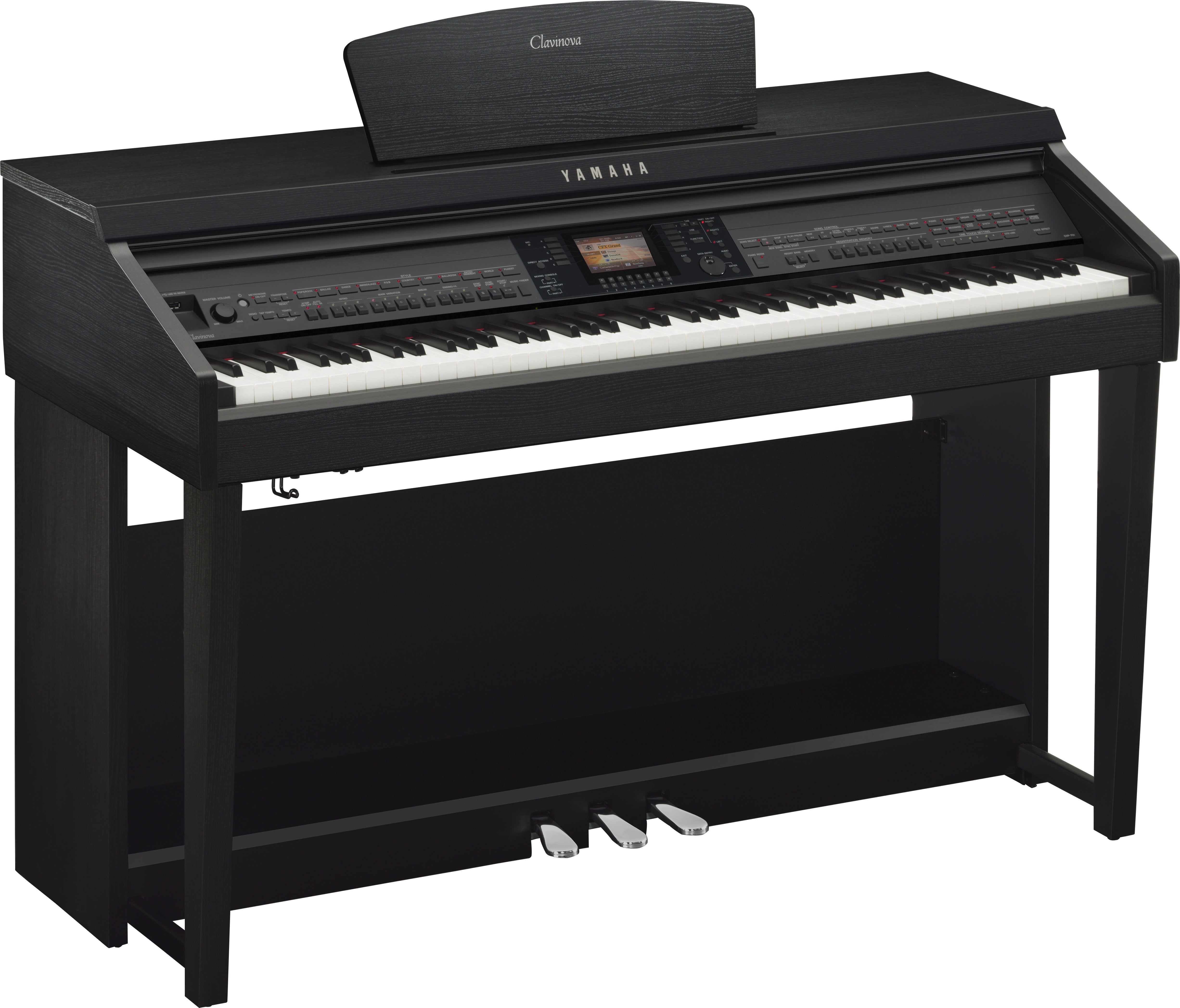 Yamaha Clavinova CVP-701 Digital Piano with Bench - Matte Black - Metronome Music Inc.