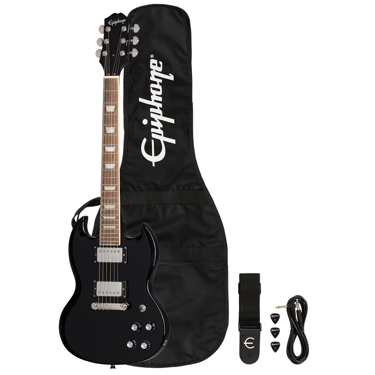 Epiphone Power Players SG Dark Matter Ebony w/gig bag - Metronome Music Inc.