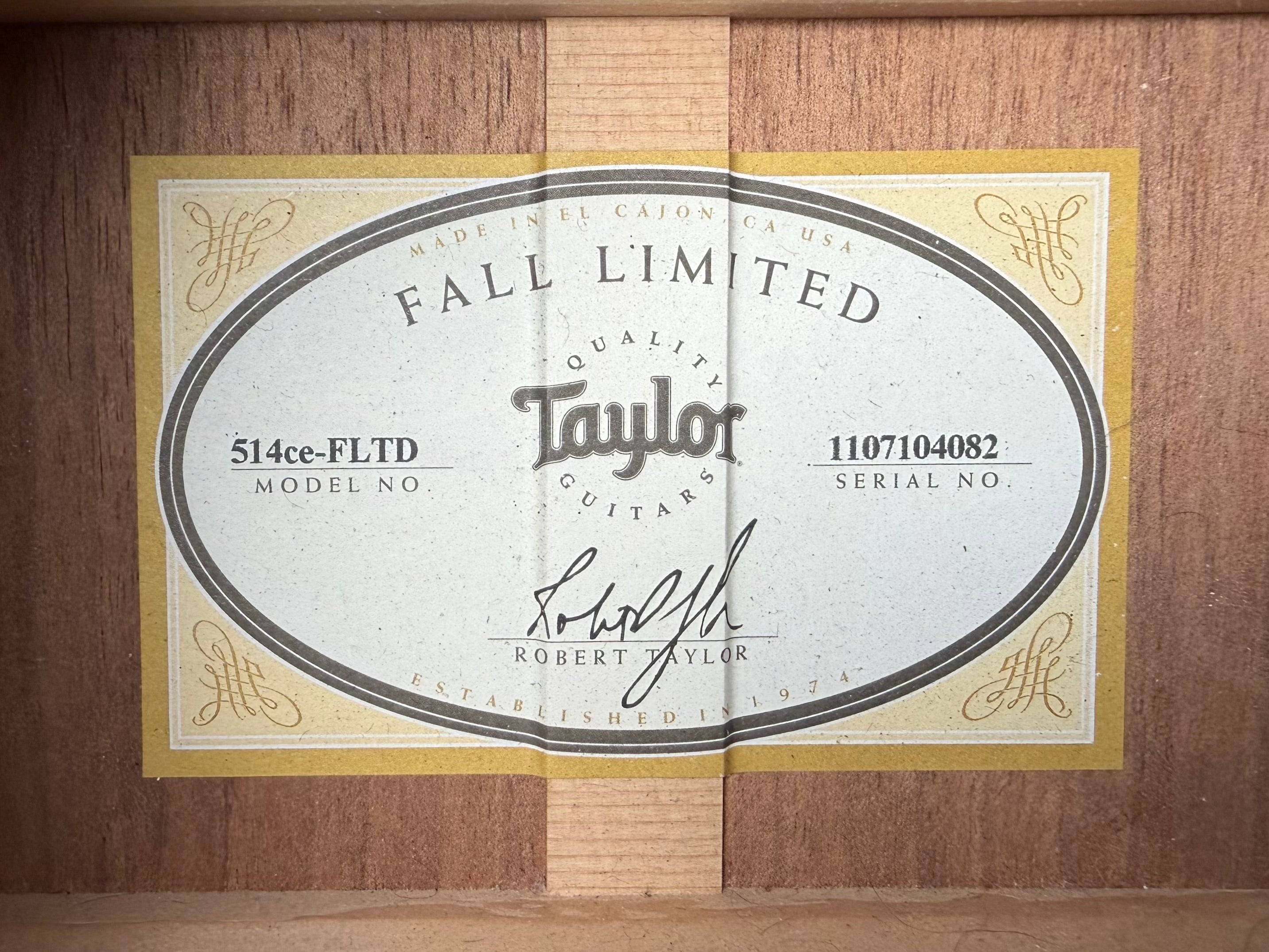 Taylor 514ce Fall Limited w/OHSC - Shaded Edgeburst (2014) - Metronome Music Inc.