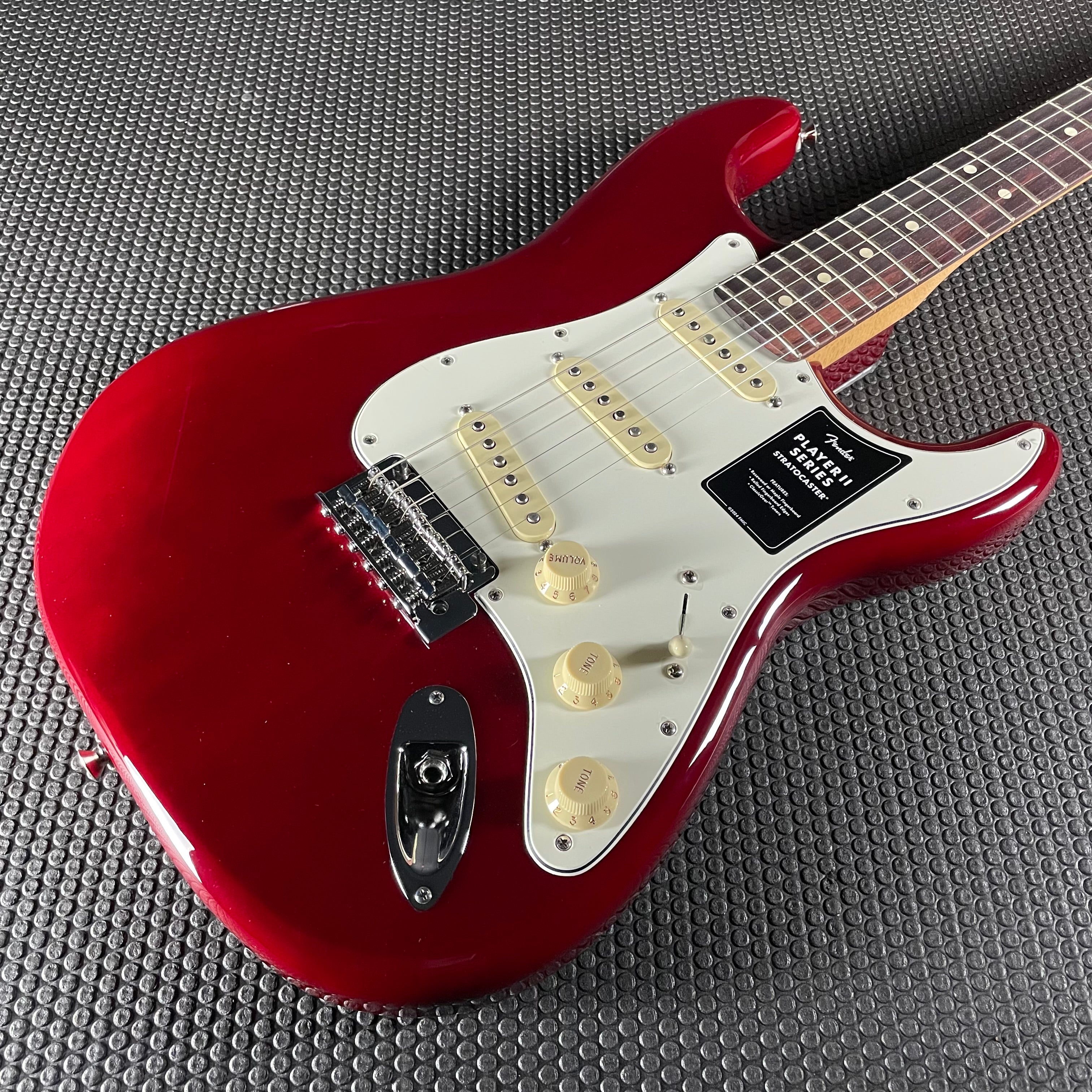 Fender Player II Stratocaster, Rosewood- Transparent Cherry Burst (6lbs 6oz) - Metronome Music Inc.