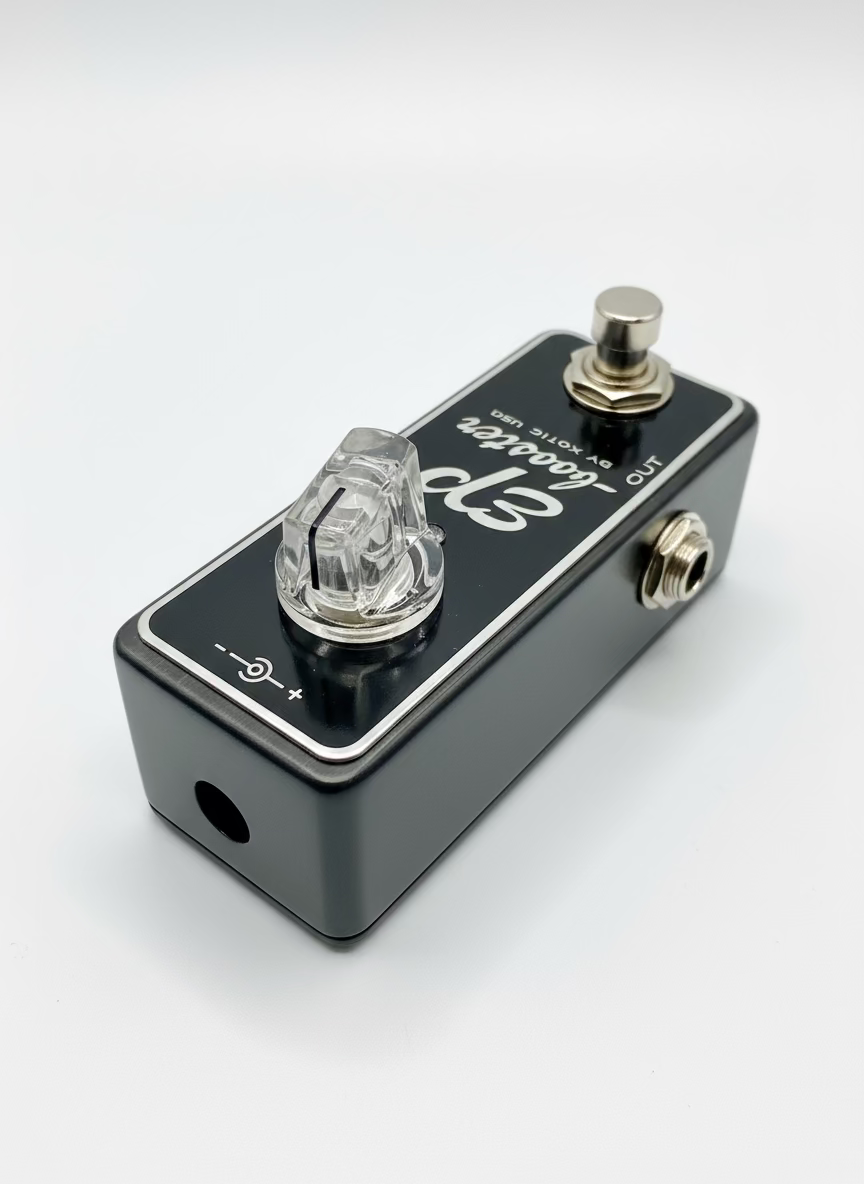 Guitar effects pedal with 'Bogner' branding on a wooden surface