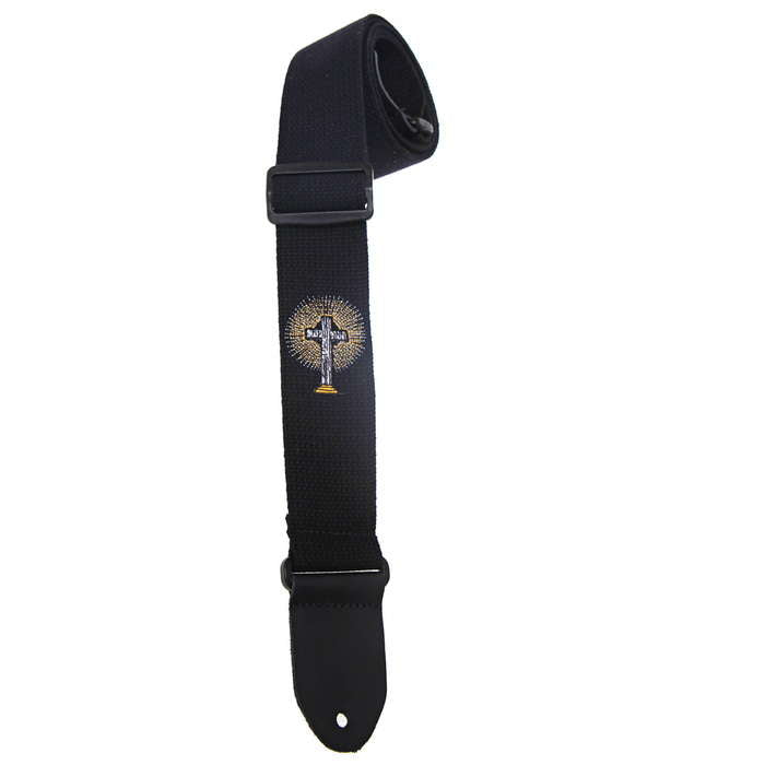 2" HENRY HELLER COTTON WITH EMBROIDERED DESIGN BLK - Metronome Music Inc.