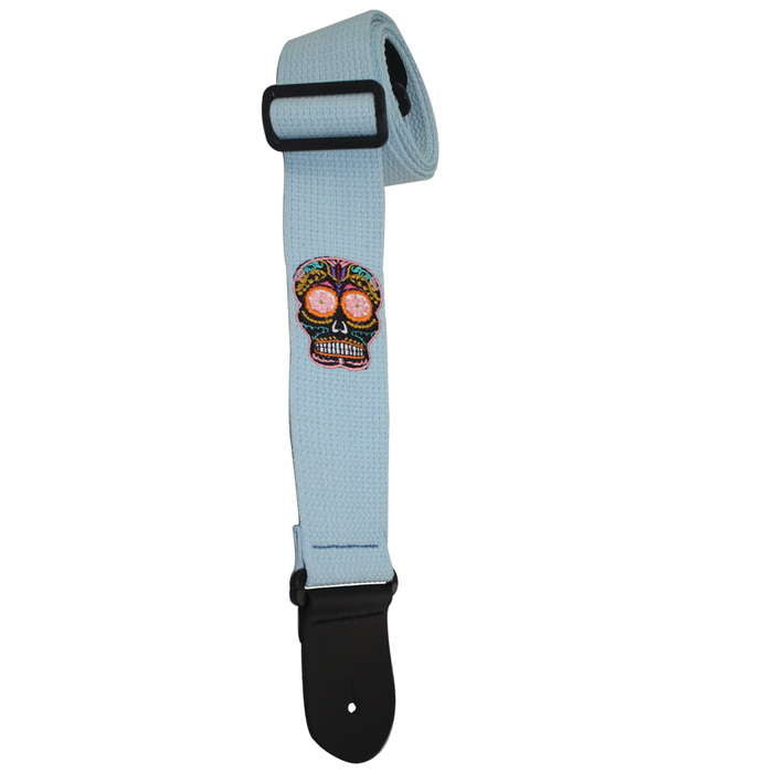 2" HENRY HELLER COTTON WITH EMBROIDERED INTRICATE SUGAR SKULL DESIGN - Metronome Music Inc.