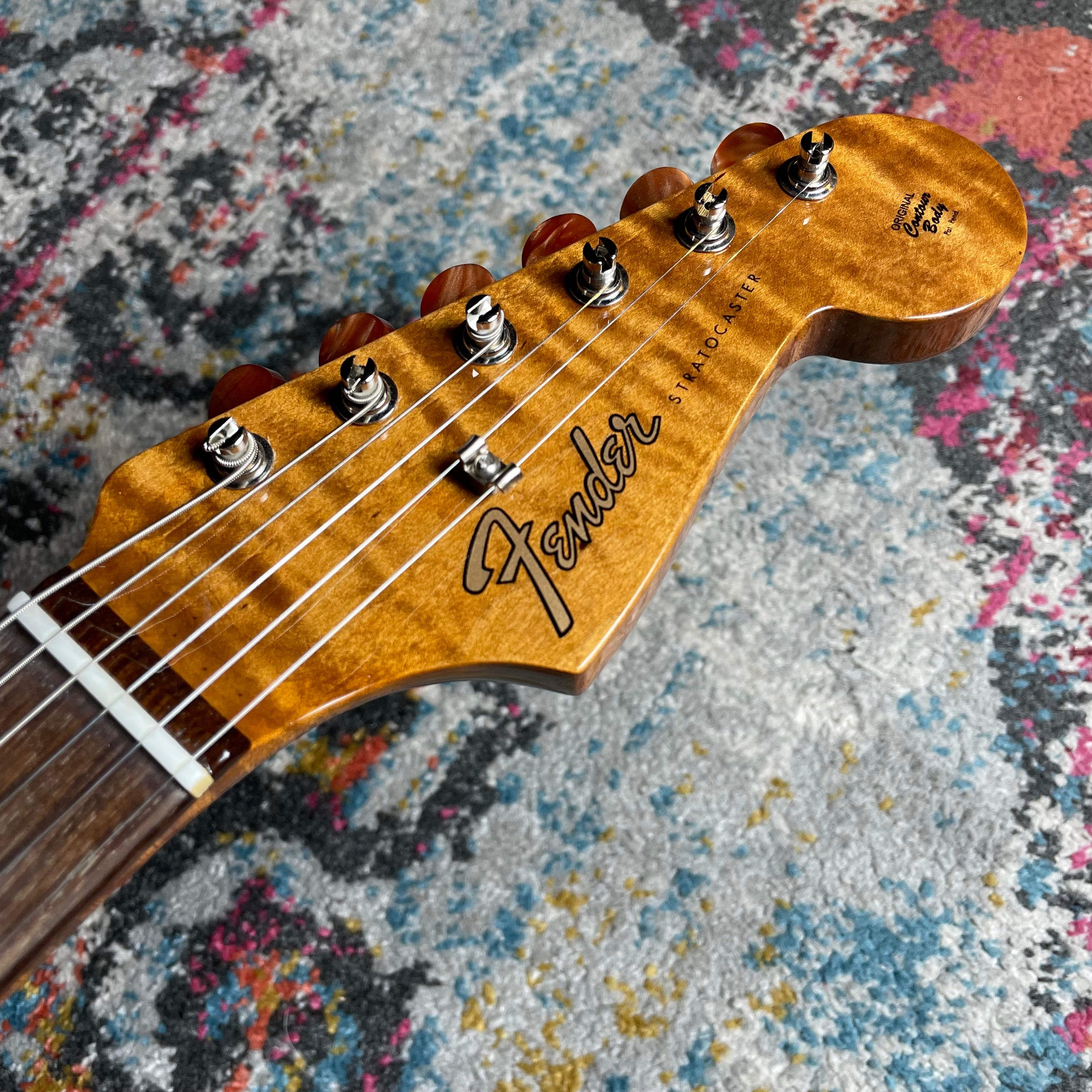 Fender Custom Shop Artisan Dual P90 Koa Strat, NOS, Rosewood Fingerboard- Aged Natural - Metronome Music Inc.