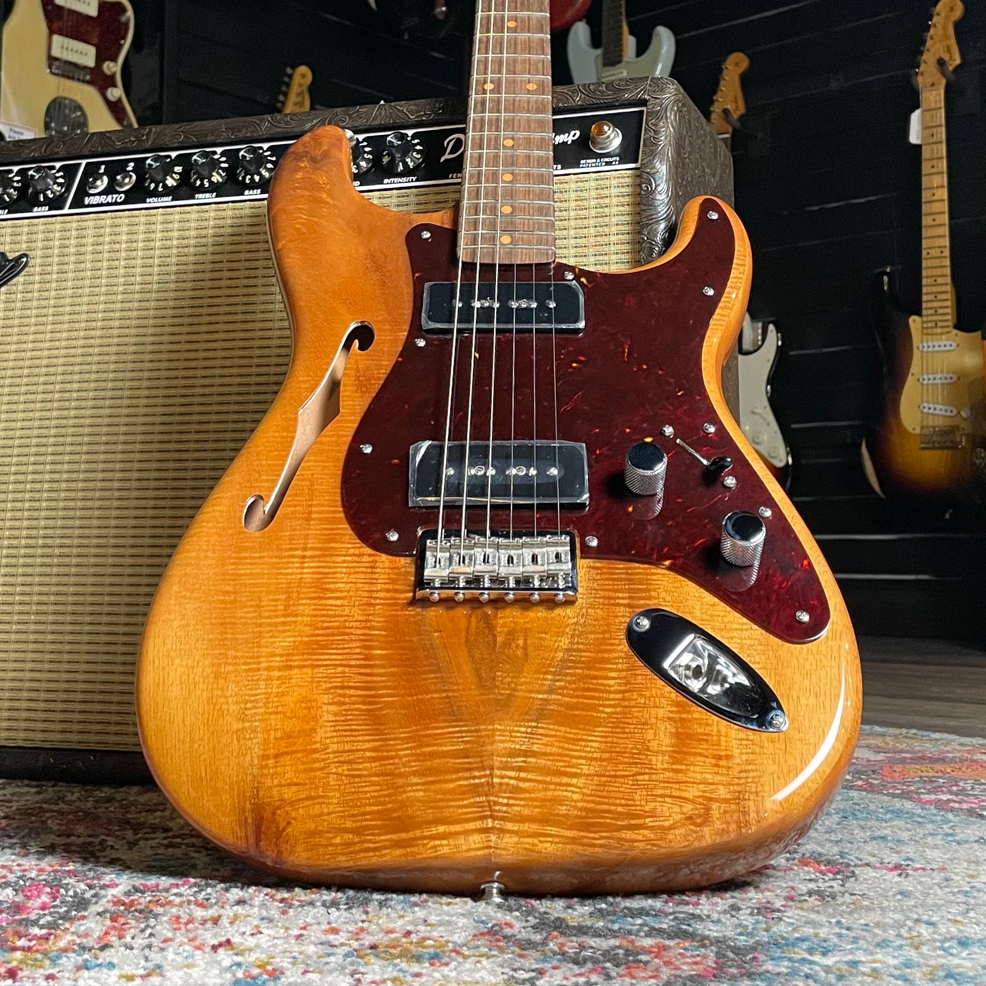 Fender Custom Shop Artisan Dual P90 Koa Strat, NOS, Rosewood Fingerboard- Aged Natural - Metronome Music Inc.