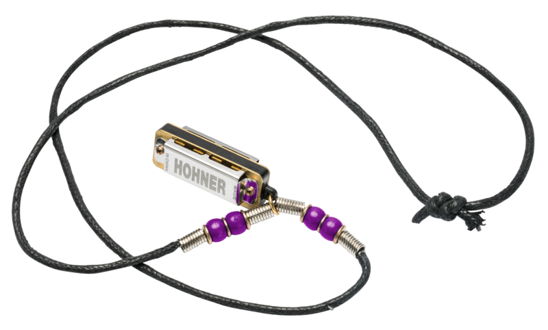 M38N-PU Hohner Mini Harmonica Necklace Purple - Metronome Music Inc.