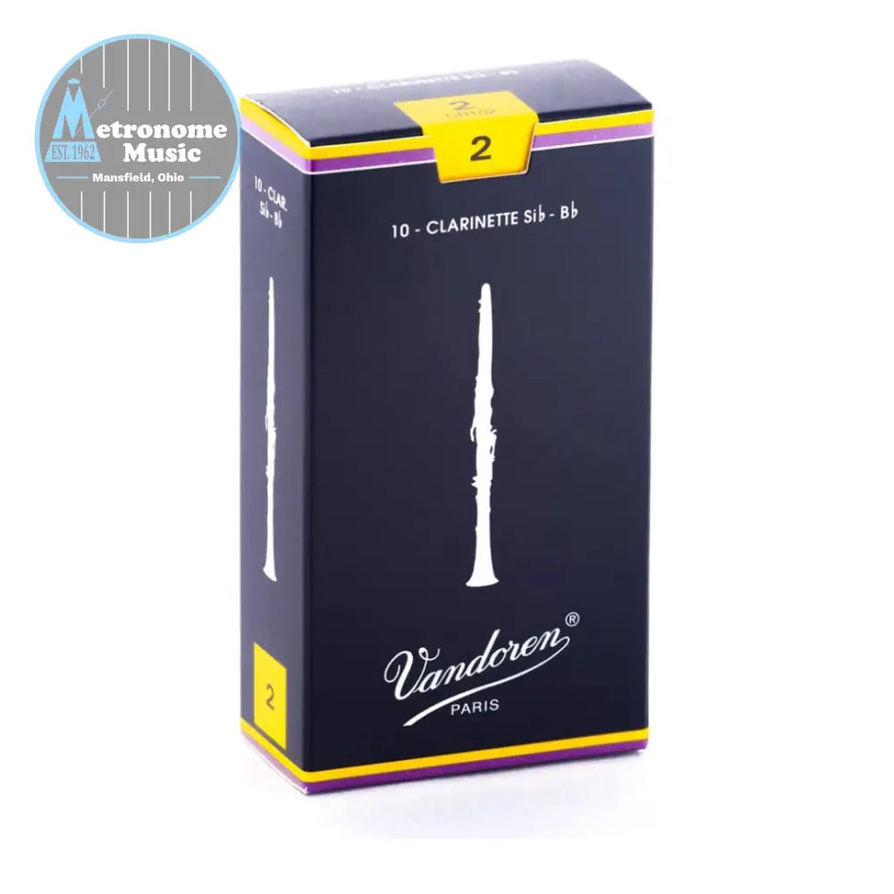 Vandoren Traditional Bb Clarinet Reeds- #2 Box of 10 - Metronome Music Inc.