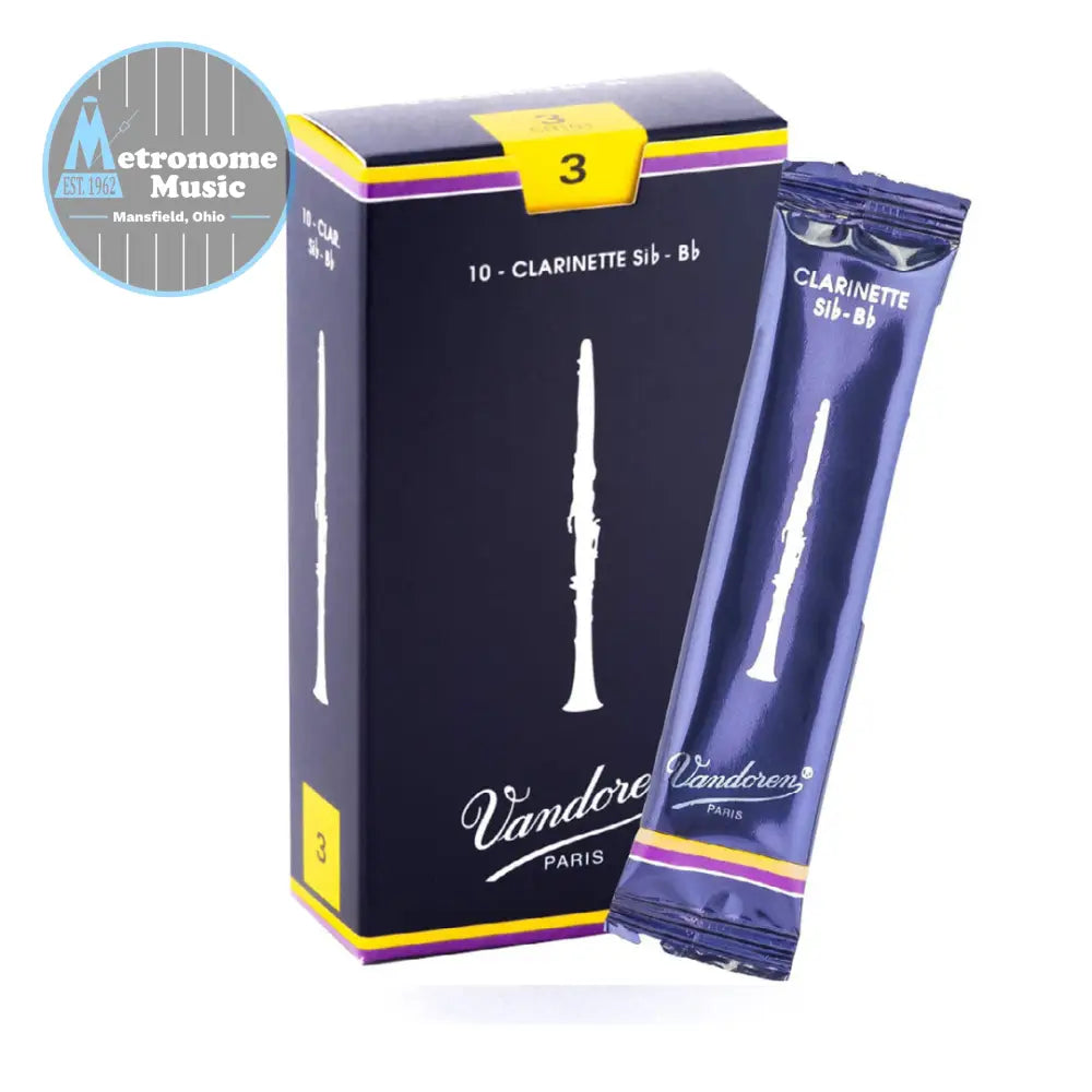 Vandoren Traditional Bb Clarinet Reeds- #3 Box of 10 - Metronome Music Inc.