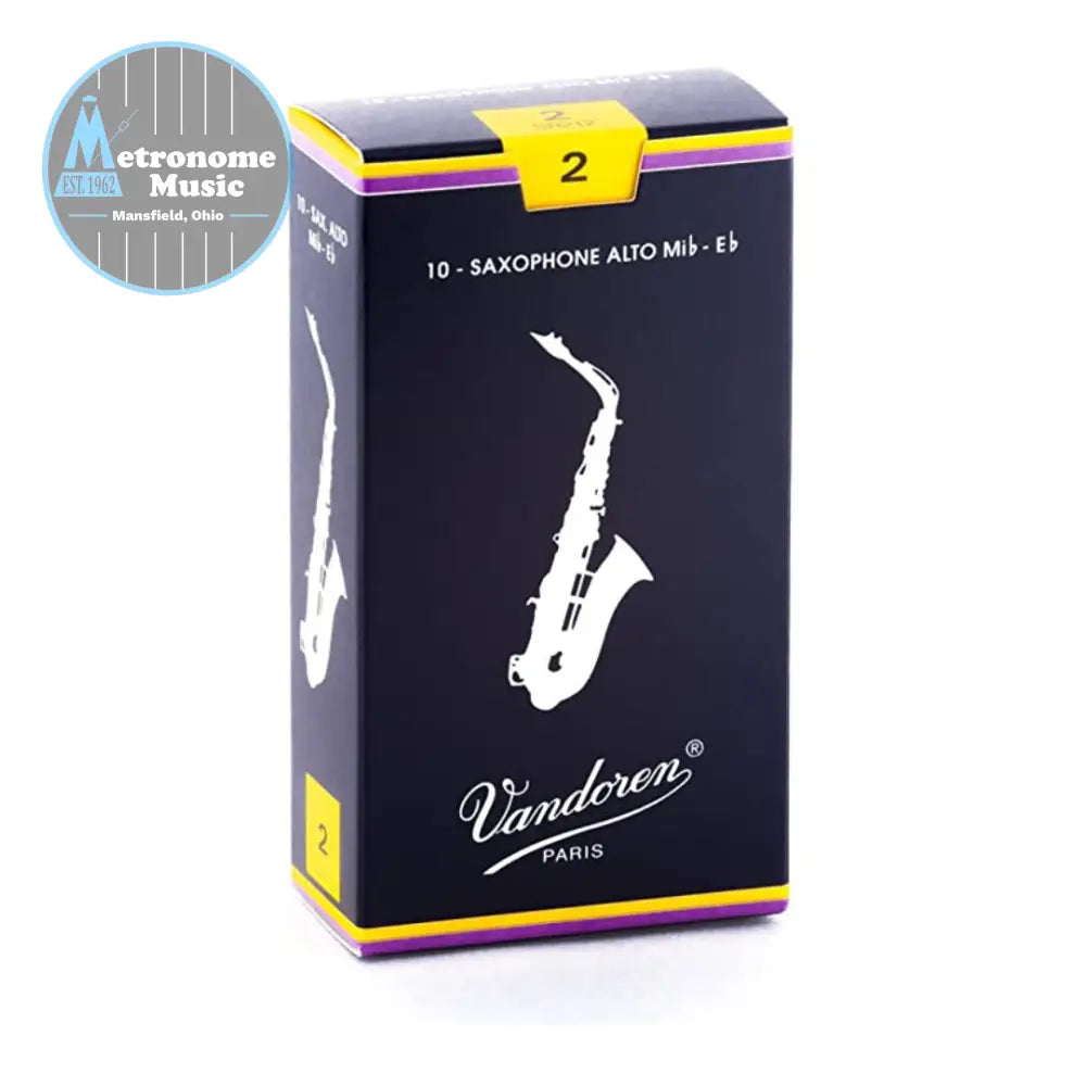 Vandoren Traditional Alto Saxophone Reed- #2 Box of 10 - Metronome Music Inc.