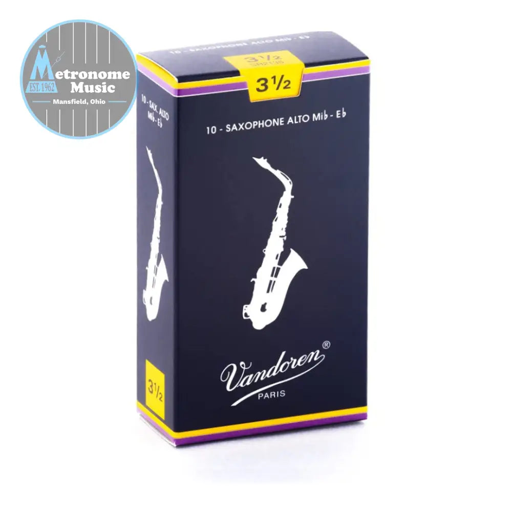 Vandoren Traditional Alto Saxophone Reed- #3.5 Box of 10 - Metronome Music Inc.