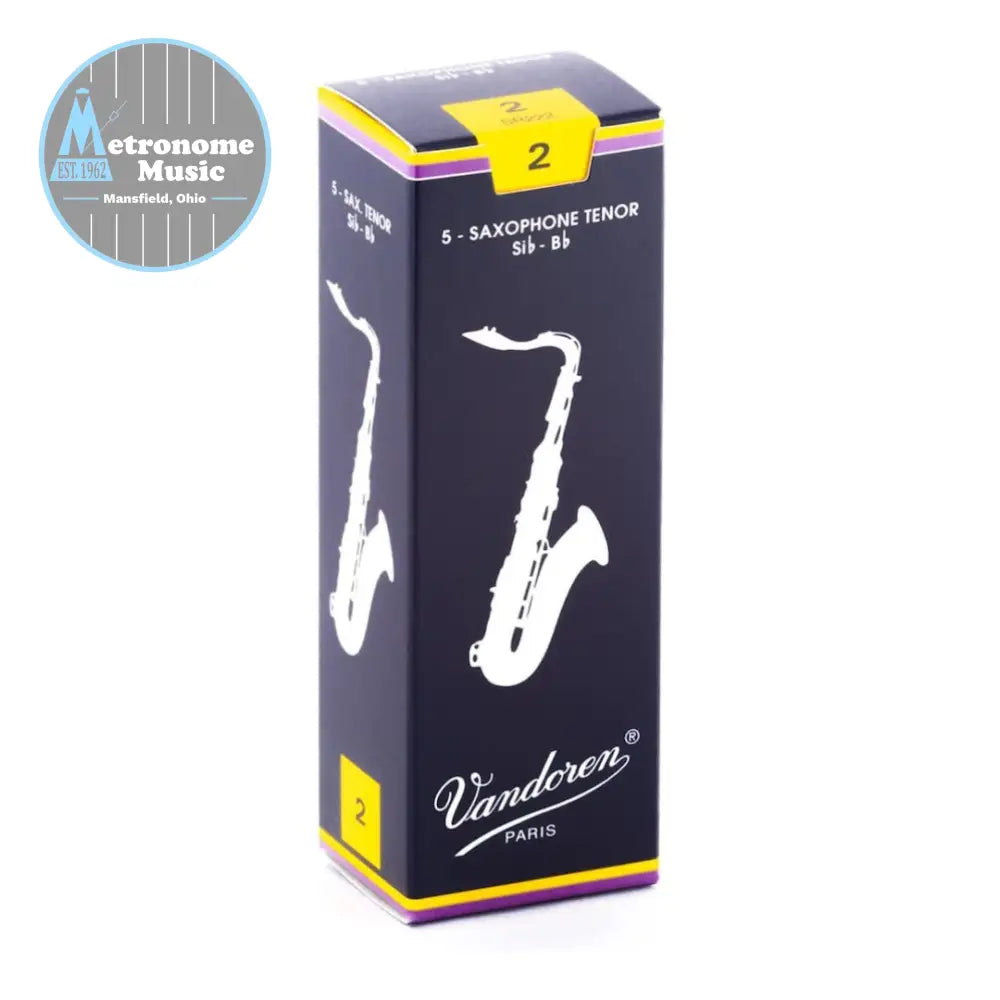 Vandoren Traditional Tenor Saxophone Reeds- #2 Box of 5 - Metronome Music Inc.