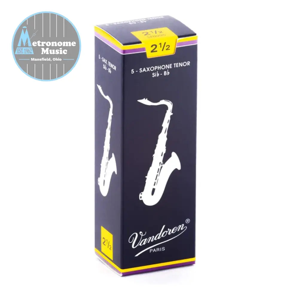 Vandoren Traditional Tenor Saxophone Reeds- #2.5 Box of 5 - Metronome Music Inc.