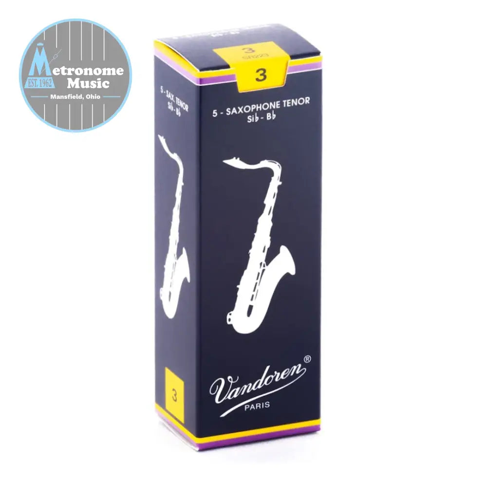 Vandoren Traditional Tenor Saxophone Reeds- #3 Box of 5 - Metronome Music Inc.
