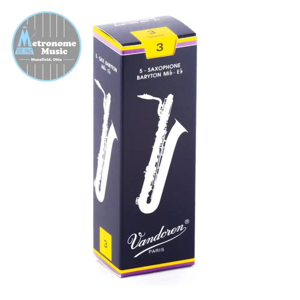 Vandoren Traditional Baritone Saxophone Reeds- #3 Box of 5 - Metronome Music Inc.