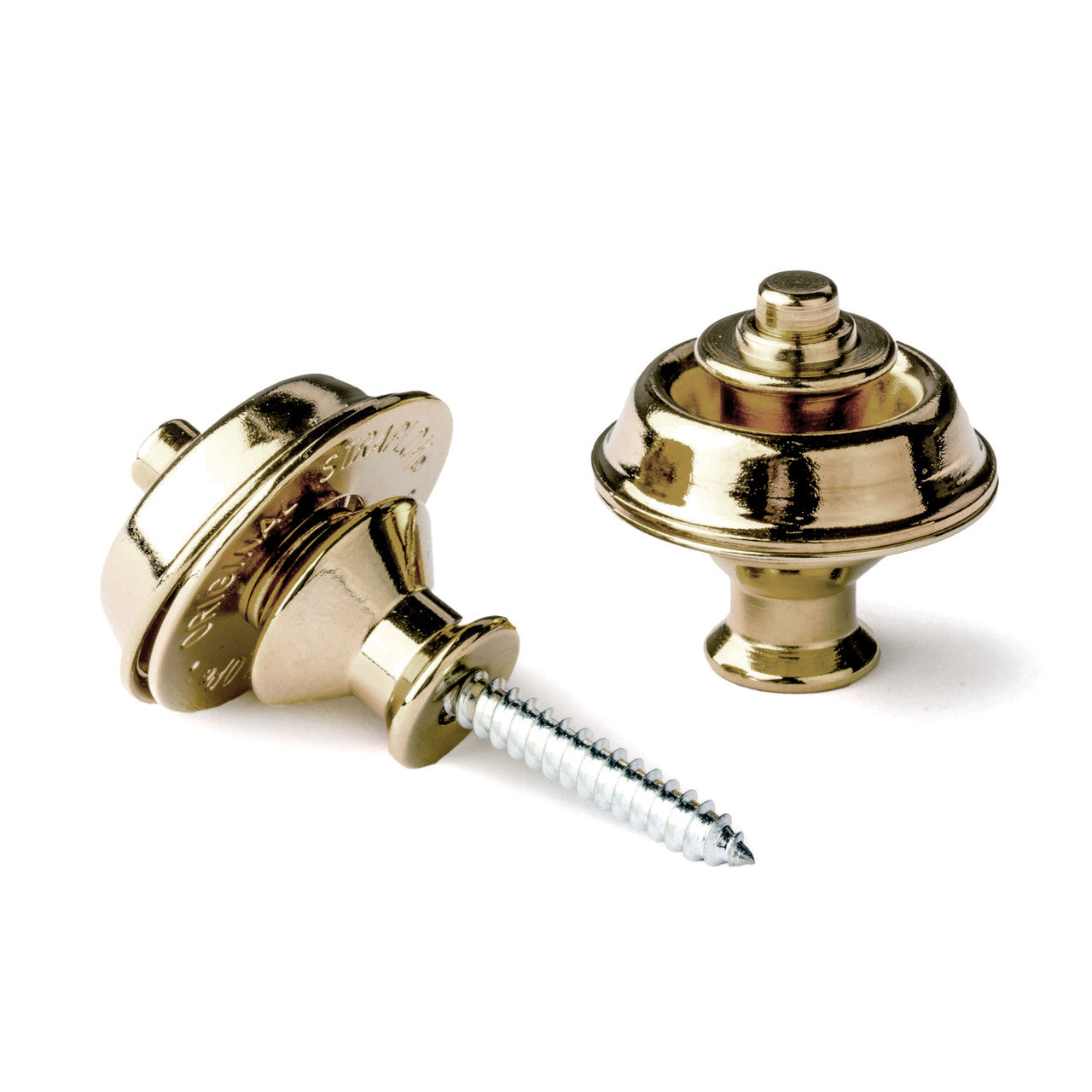 STRAPLOK® STRAP RETAINERS DUAL DESIGN - BRASS - Metronome Music Inc.