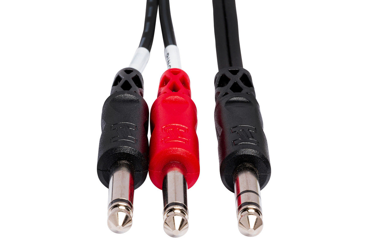 HOSA STP-203 10' Insert Cable, 1/4 In TRS To Dual 1/4 In TS