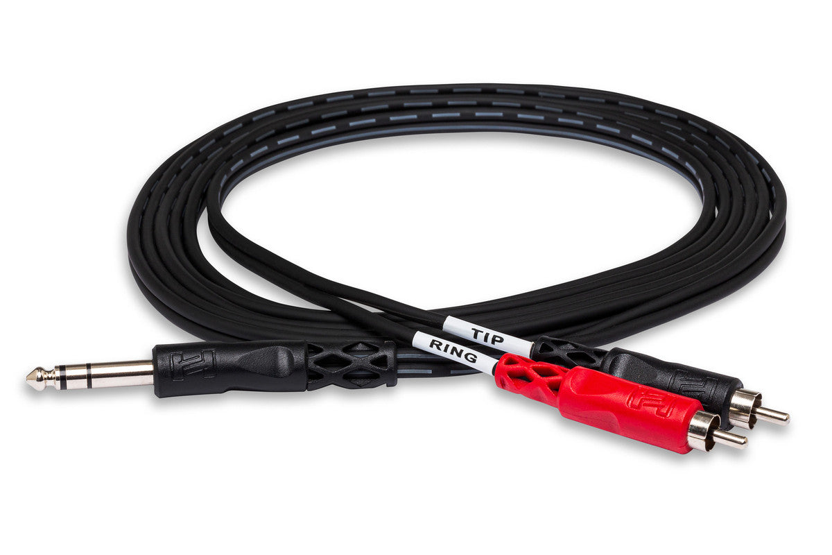 HOSA TRS-202 6' Insert Cable, 1/4 In TRS To Dual RCA - Metronome Music Inc.