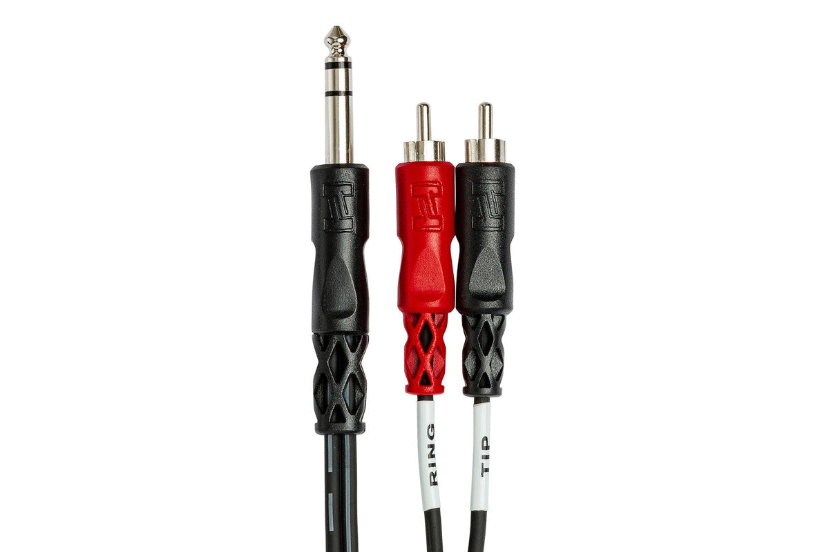 HOSA TRS-202 6' Insert Cable, 1/4 In TRS To Dual RCA - Metronome Music Inc.