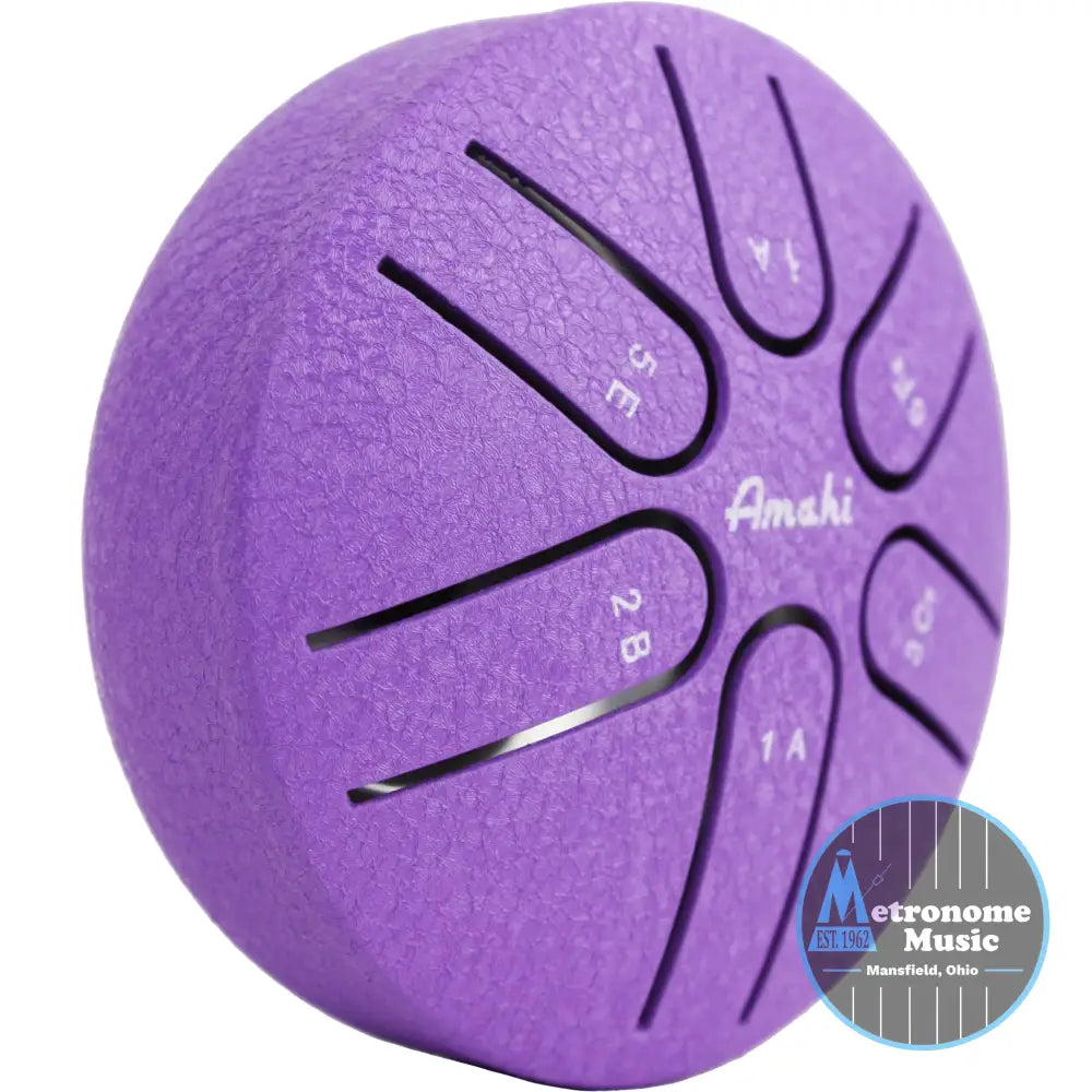 Amahi 3″ Steel Tongue Drum- Purple - Hand Percussion