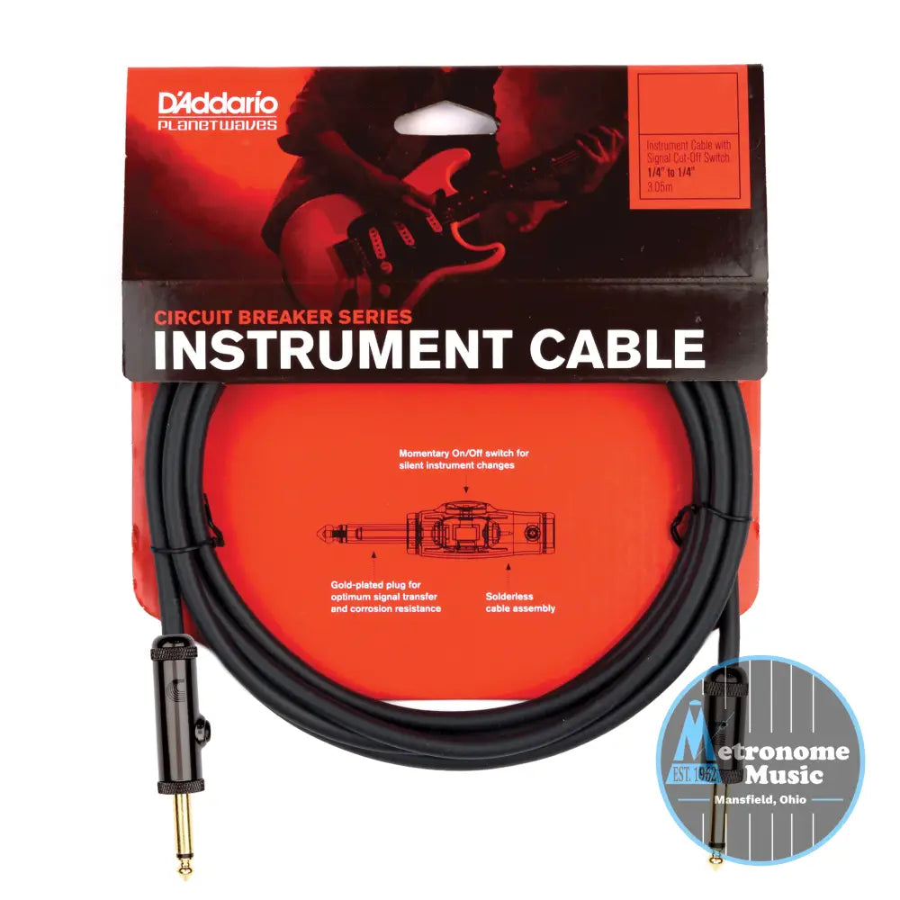 D'Addario Circuit Breaker Momentary Mute Instrument Cable, 20 feet - Metronome Music Inc.