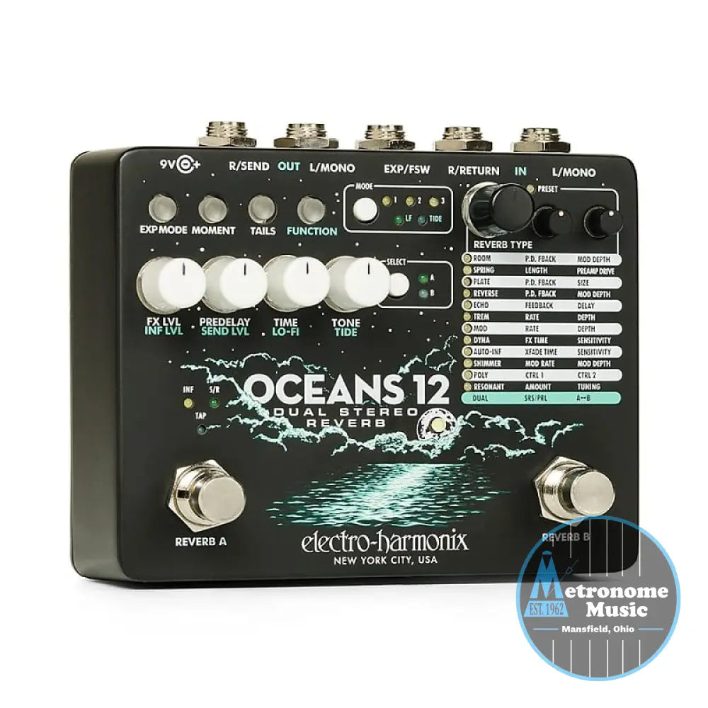 Electro-Harmonix Oceans 12 Dual Stereo Reverb - Metronome Music Inc.