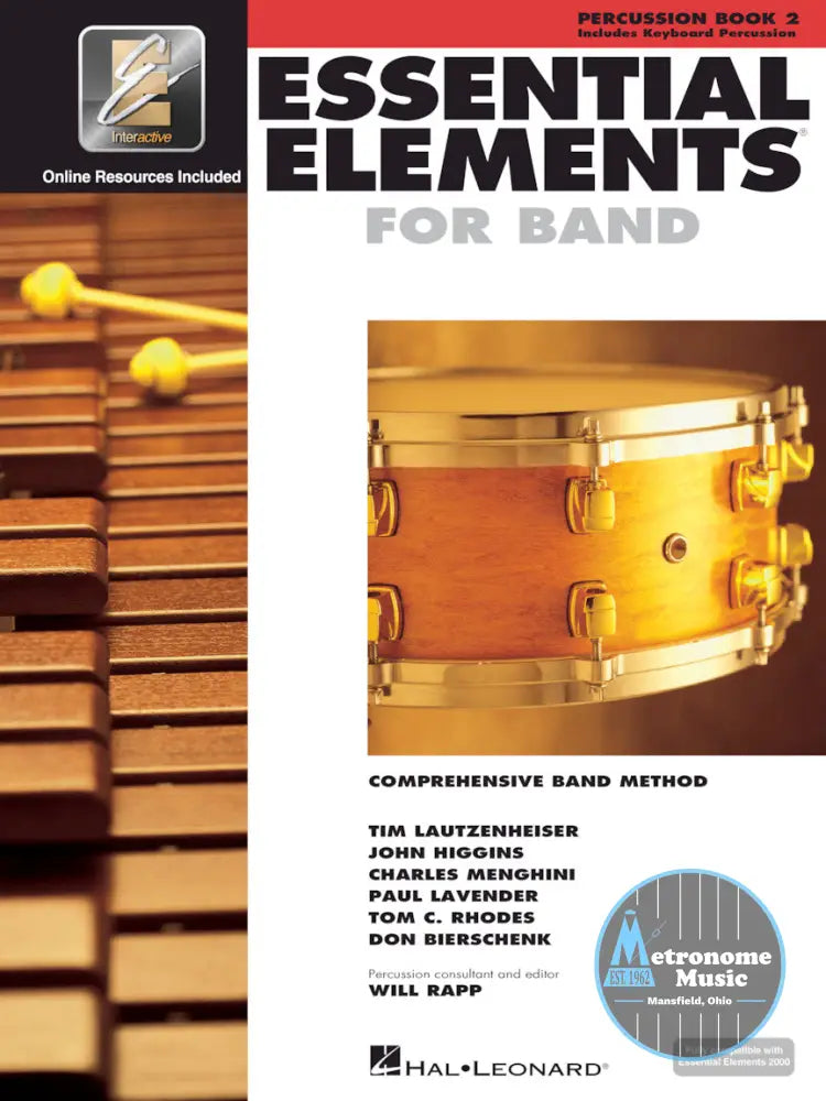 Essential Elements for Band, Percussion Book 2 - Metronome Music Inc.