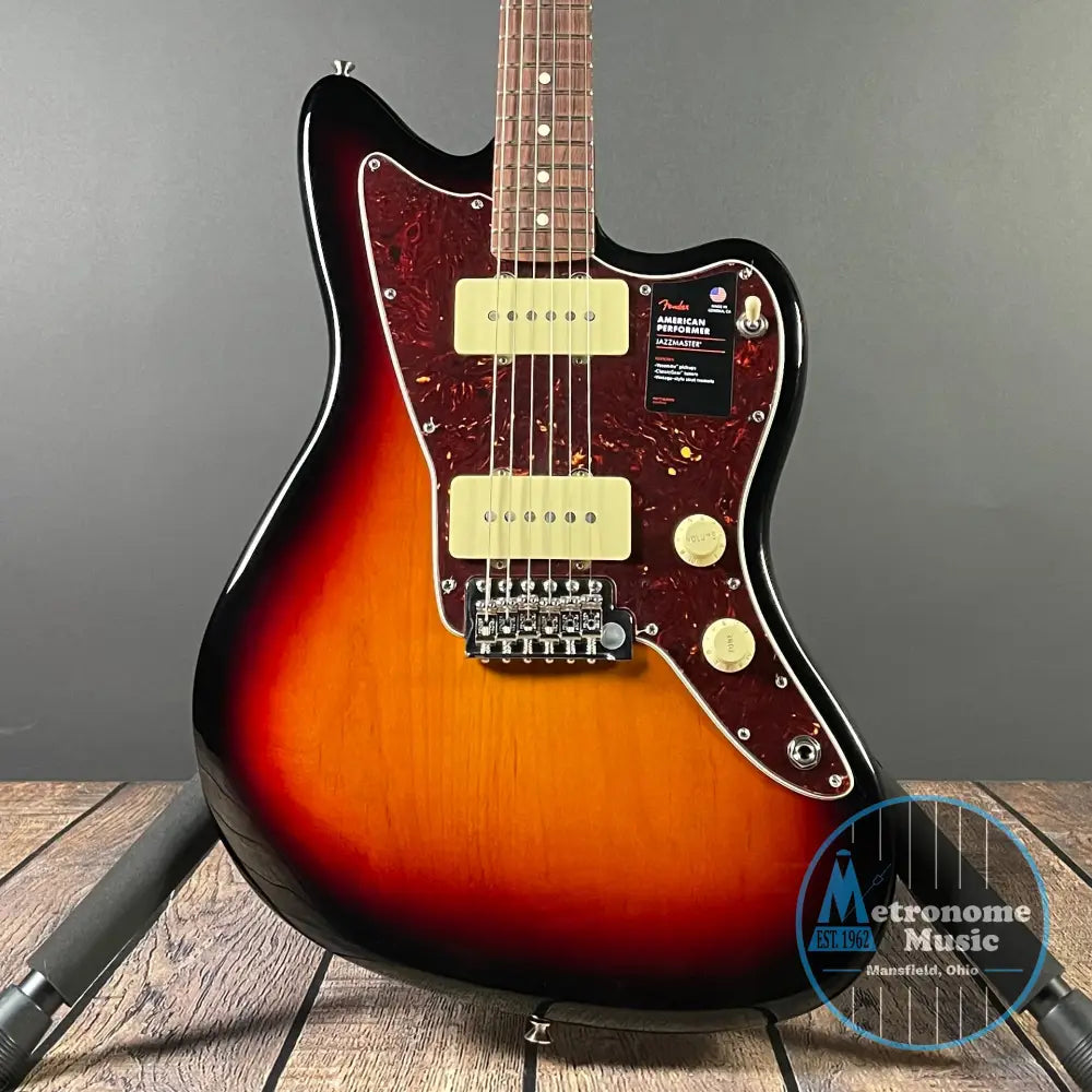 Fender American Performer Jazzmaster, Rosewood- 3-Tone Sunburst - Metronome Music Inc.