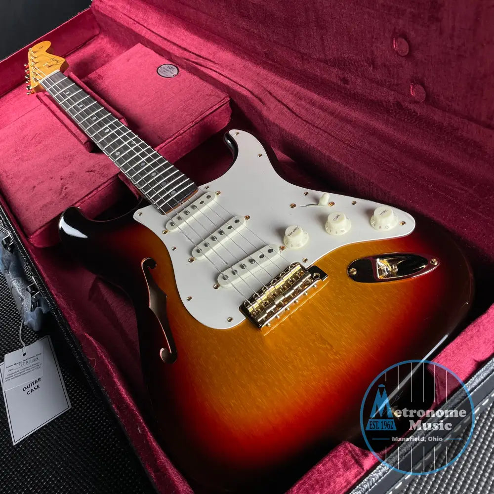 Fender Artisan Korina Stratocaster, Rosewood- Chocolate 3-Color Sunburst (7lbs 12oz) - Metronome Music Inc.