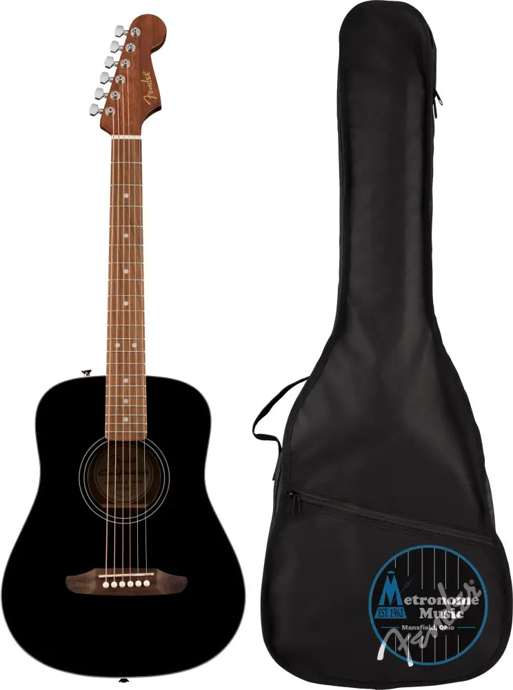 Fender California Standard Redondo Mini with Bag, Spruce Top, Black - Metronome Music Inc.