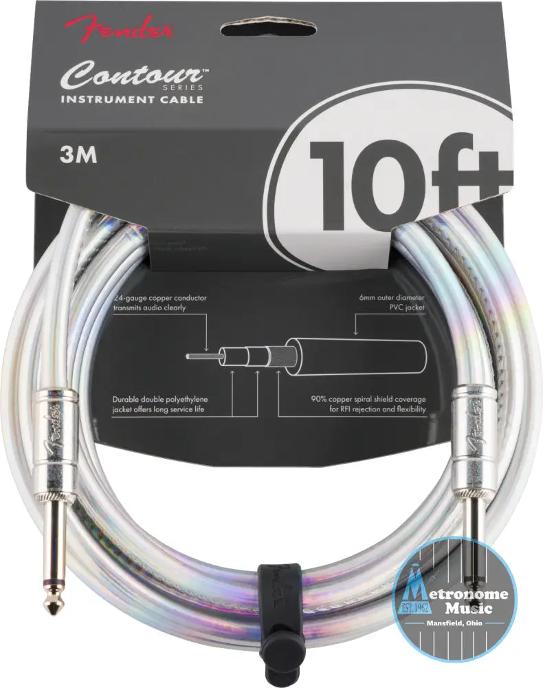 Fender Contour Instrument Cable, Iridescent, 10' - Metronome Music Inc.
