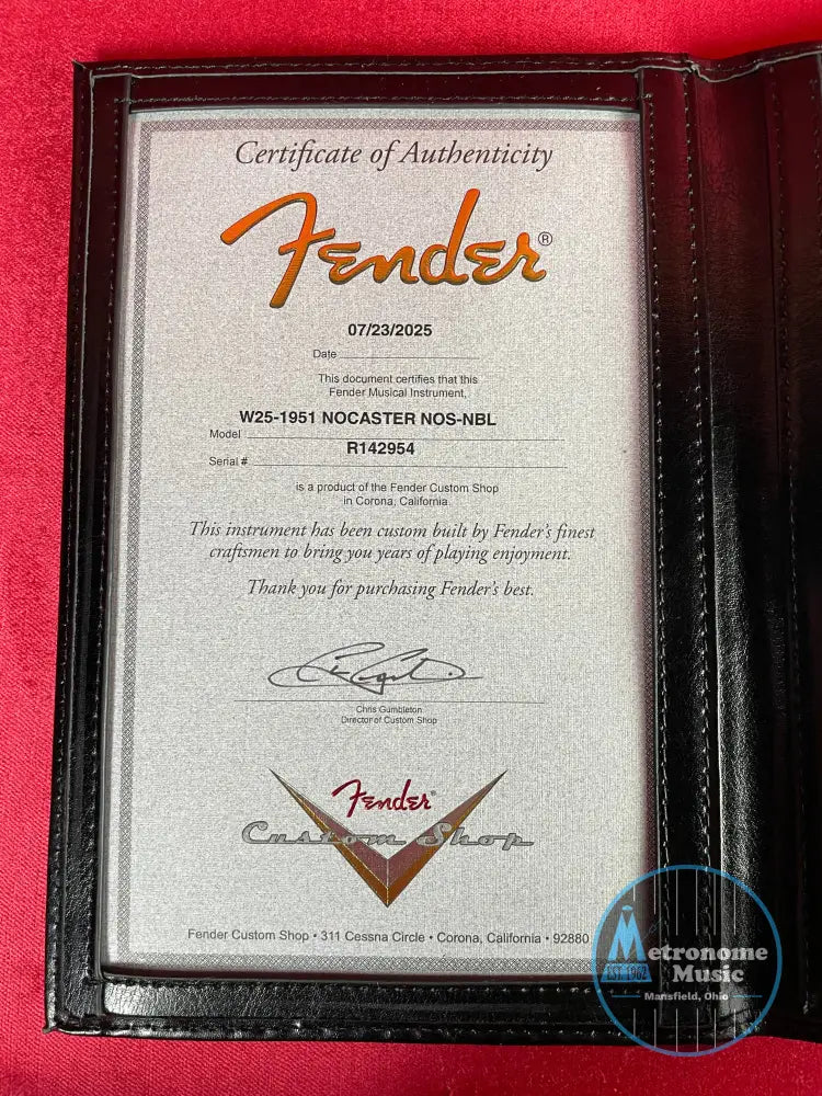 Fender Custom Shop 1951 Nocaster NOS - Nocaster Blonde (2025) - Metronome Music Inc.