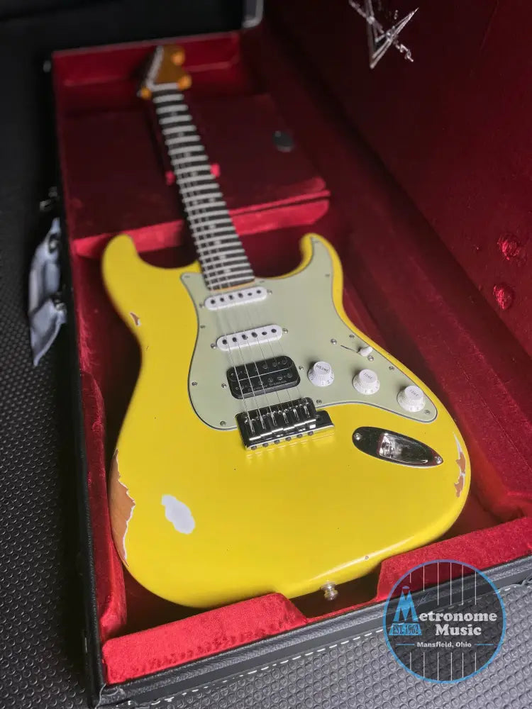 Fender Custom Shop Custom Deluxe Stratocaster HB S-1 - Graffiti Yellow - Metronome Music Inc.