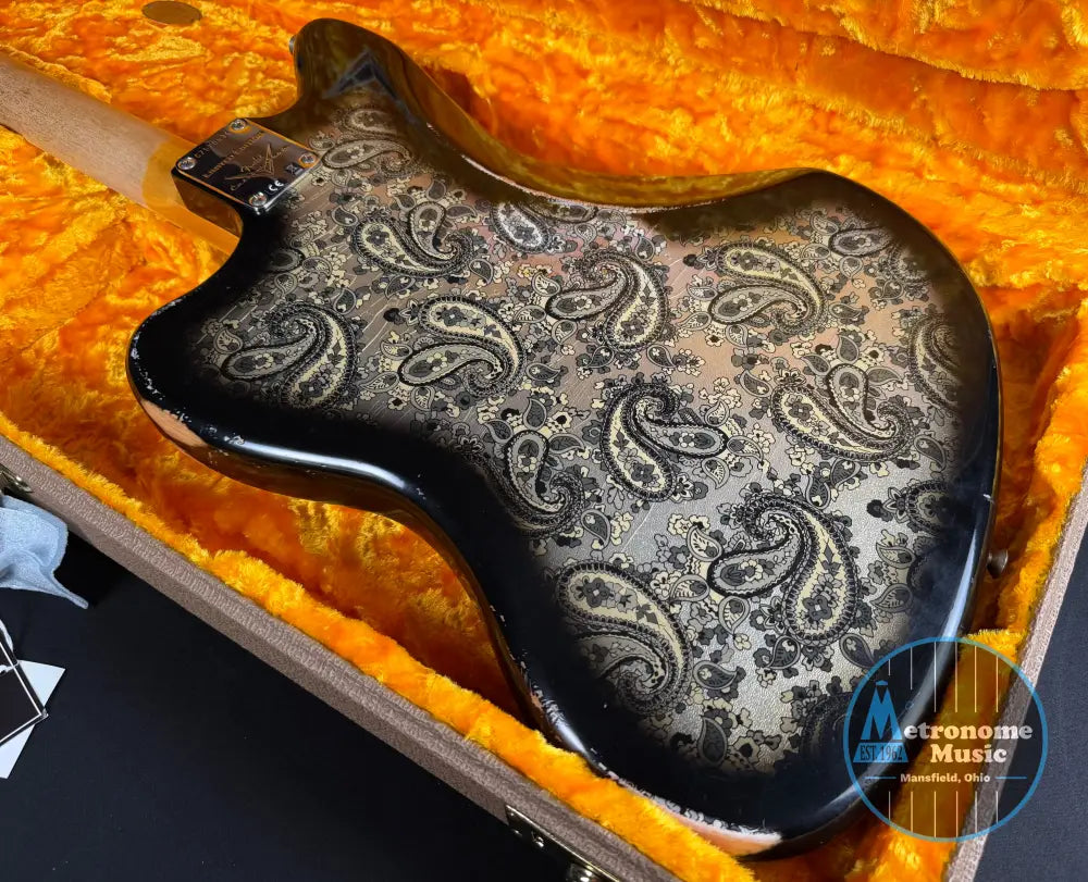 Fender Custom Shop Limited Edition Custom Jazzmaster Relic - Aged Black Paisley - Electric Guitar