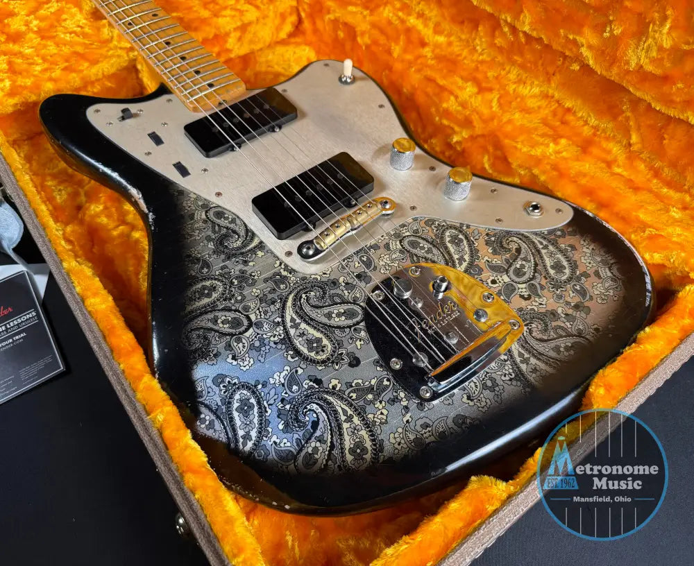 Fender Custom Shop Limited Edition Custom Jazzmaster Relic - Aged Black Paisley - Electric Guitar