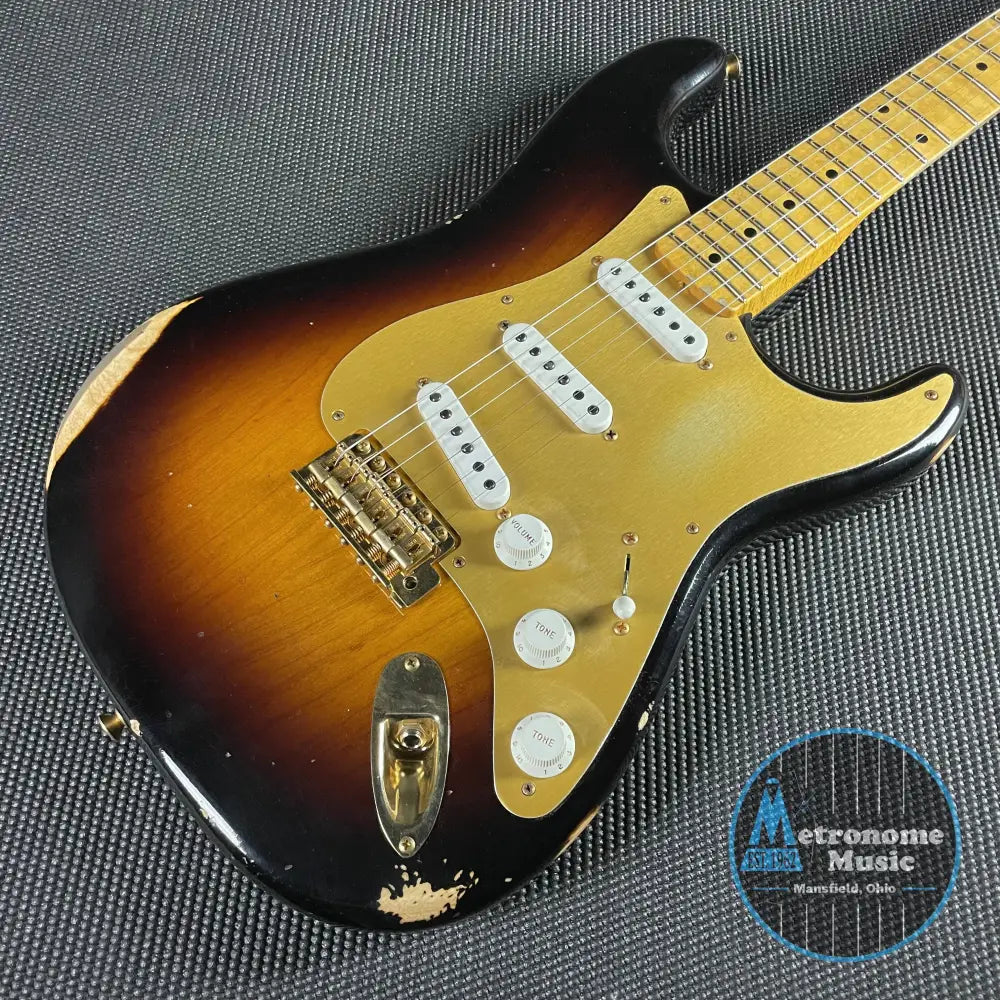 Fender Custom Shop LTD 1955 "Bone Tone" Stratocaster, Relic- 2-Color Sunburst (7lbs 5oz) - Metronome Music Inc.