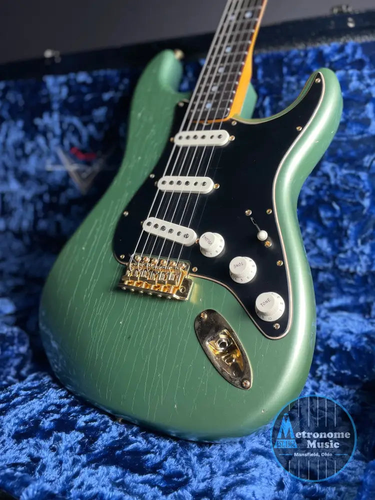 Fender Custom Shop LTD 1965 Dual-Mag Stratocaster - Aged Sage Green Metallic - Metronome Music Inc.