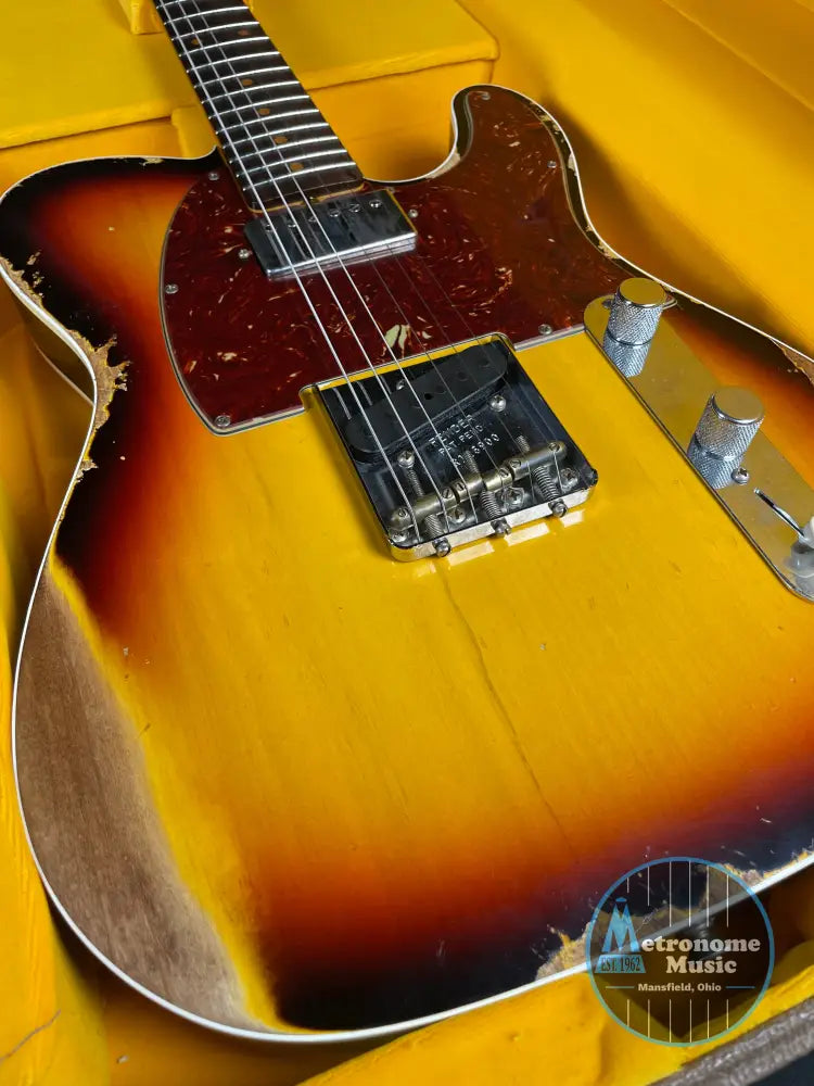 Fender Custom Shop LTD Reverse 1960 Tele Custom, Heavy Relic - 3-Color Sunburst - Metronome Music Inc.