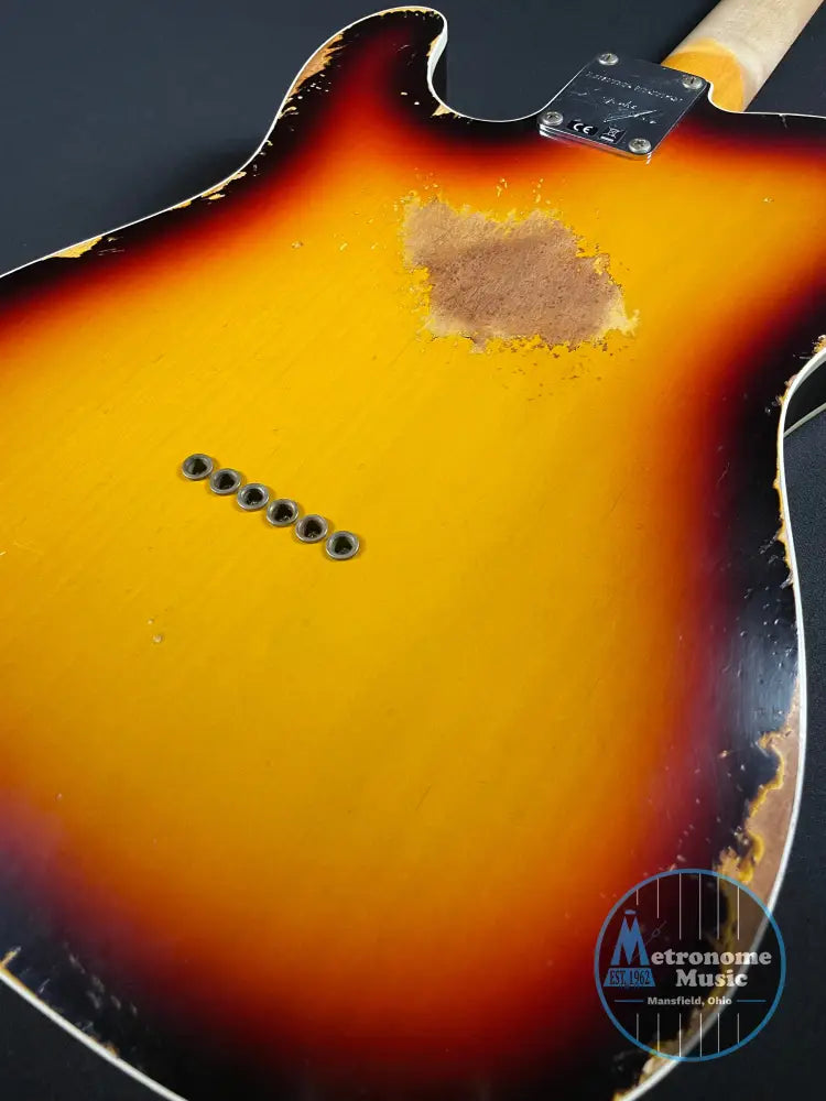 Fender Custom Shop LTD Reverse 1960 Tele Custom, Heavy Relic - 3-Color Sunburst - Metronome Music Inc.