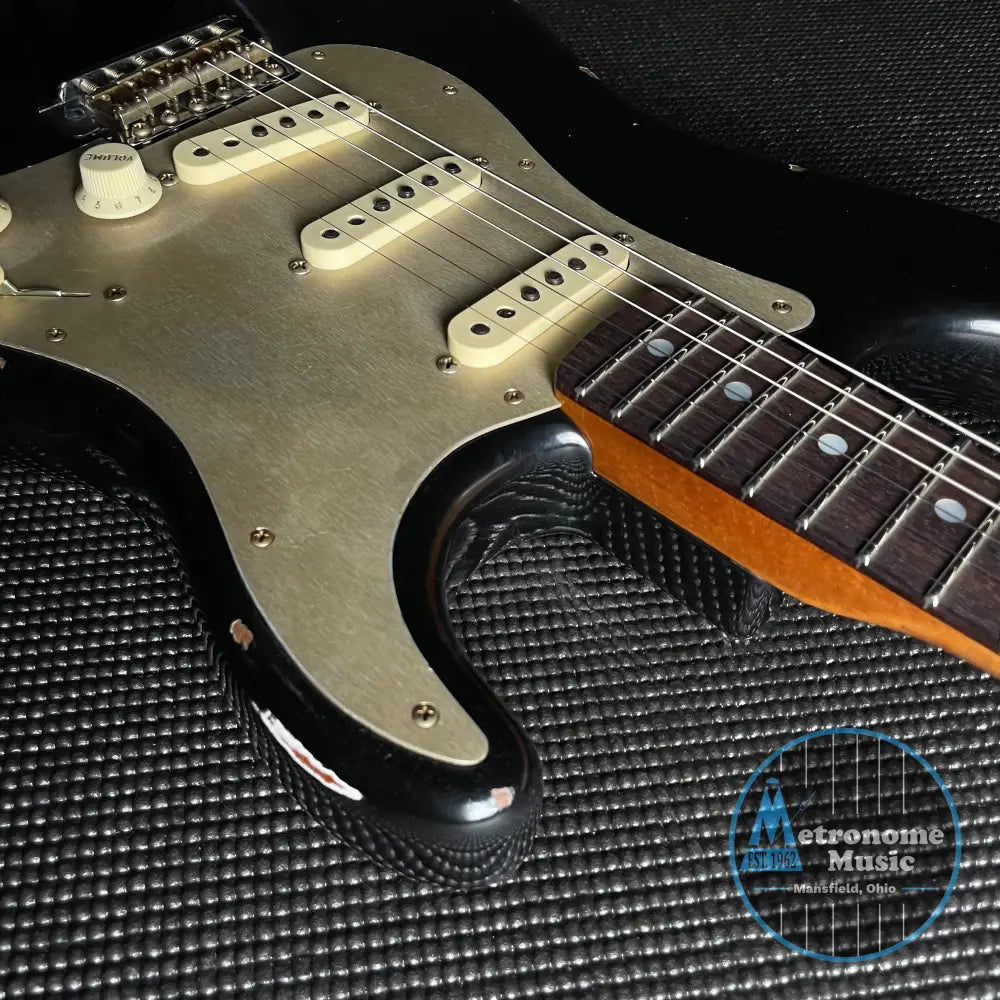 Fender Custom Shop LTD Roasted "Big Head" Stratocaster, Relic- Aged Black (7lbs 12oz) - Metronome Music Inc.