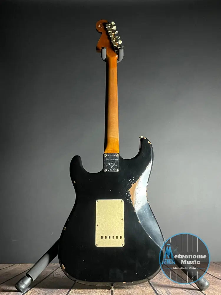 Fender Custom Shop LTD Roasted "Big Head" Stratocaster, Relic- Aged Black (7lbs 12oz) - Metronome Music Inc.