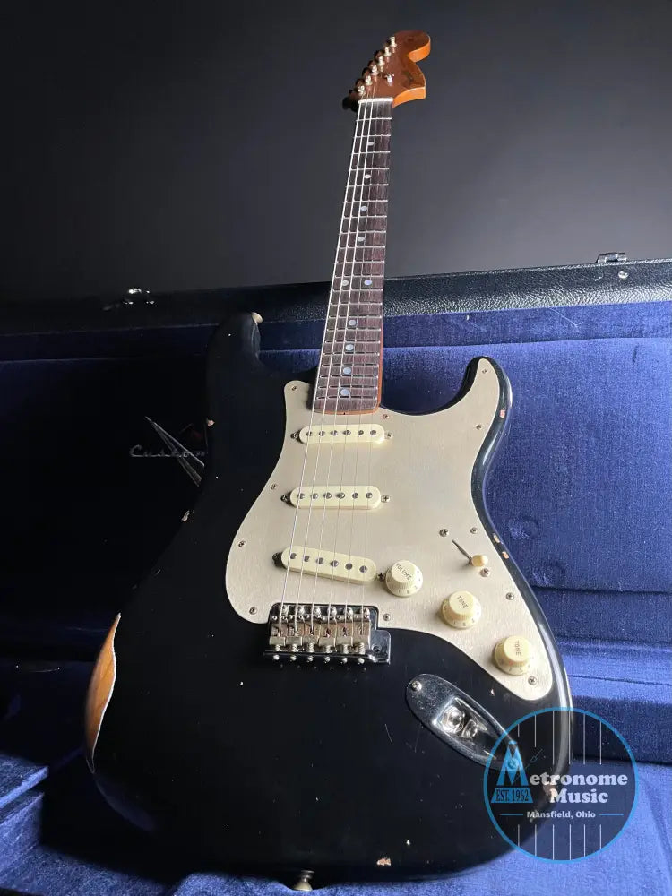 Fender Custom Shop LTD Roasted "Big Head" Stratocaster, Relic- Aged Black (7lbs 12oz) - Metronome Music Inc.