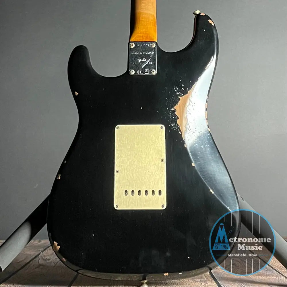 Fender Custom Shop LTD Roasted "Big Head" Stratocaster, Relic- Aged Black (7lbs 12oz) - Metronome Music Inc.