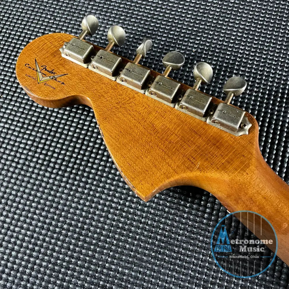 Fender Custom Shop LTD Roasted "Big Head" Stratocaster, Relic- Aged Black (7lbs 12oz) - Metronome Music Inc.