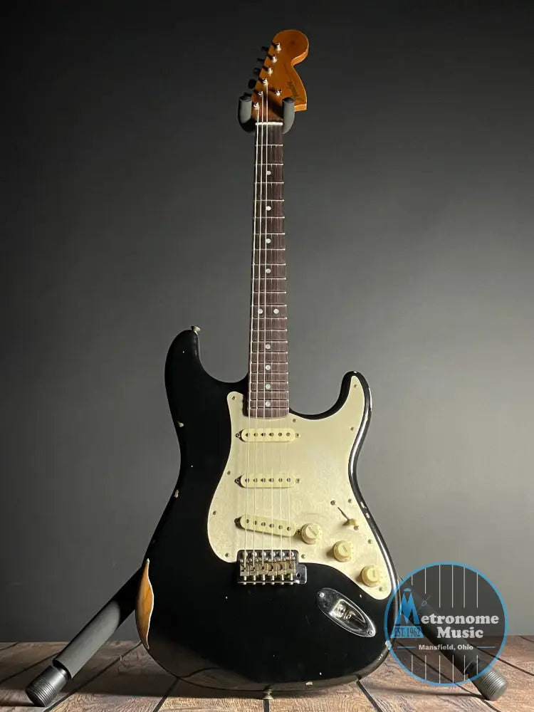 Fender Custom Shop LTD Roasted "Big Head" Stratocaster, Relic- Aged Black (7lbs 12oz) - Metronome Music Inc.